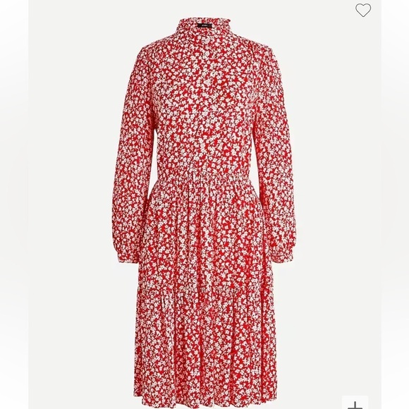 NWT Women’s Re-Imagined by J Crew Shirtdress in Tossed Bouquet Print Natural Red - Picture 1 of 14